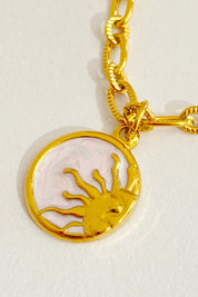 Heavenly Sun or Moon 18K gold-plated Necklace