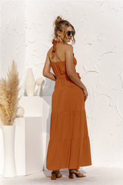 Sharon Halter Neck Tie Waist Maxi Dress