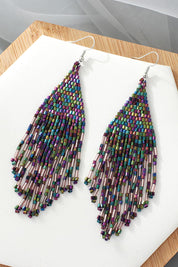 Metallic Beaded Dangle Earrings