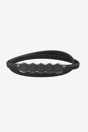 Geometric Stretch Metal Skinny Belt