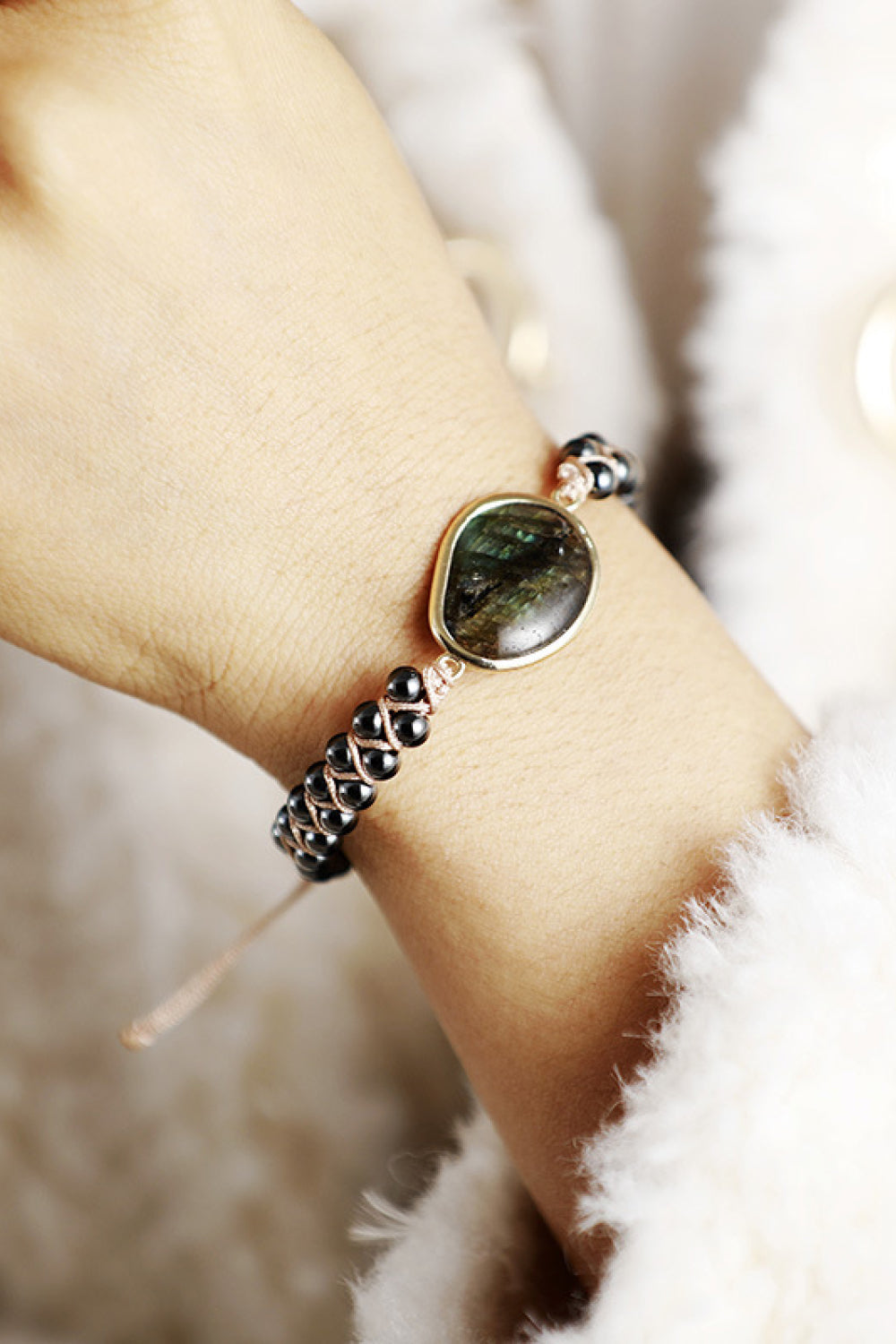Intuition Enhancer Natural Labradorite & Hematite Bracelet