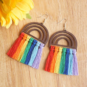 Rainbow Tassel Drop Earrings