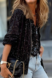 Soho Sequin Zip Up Jacket