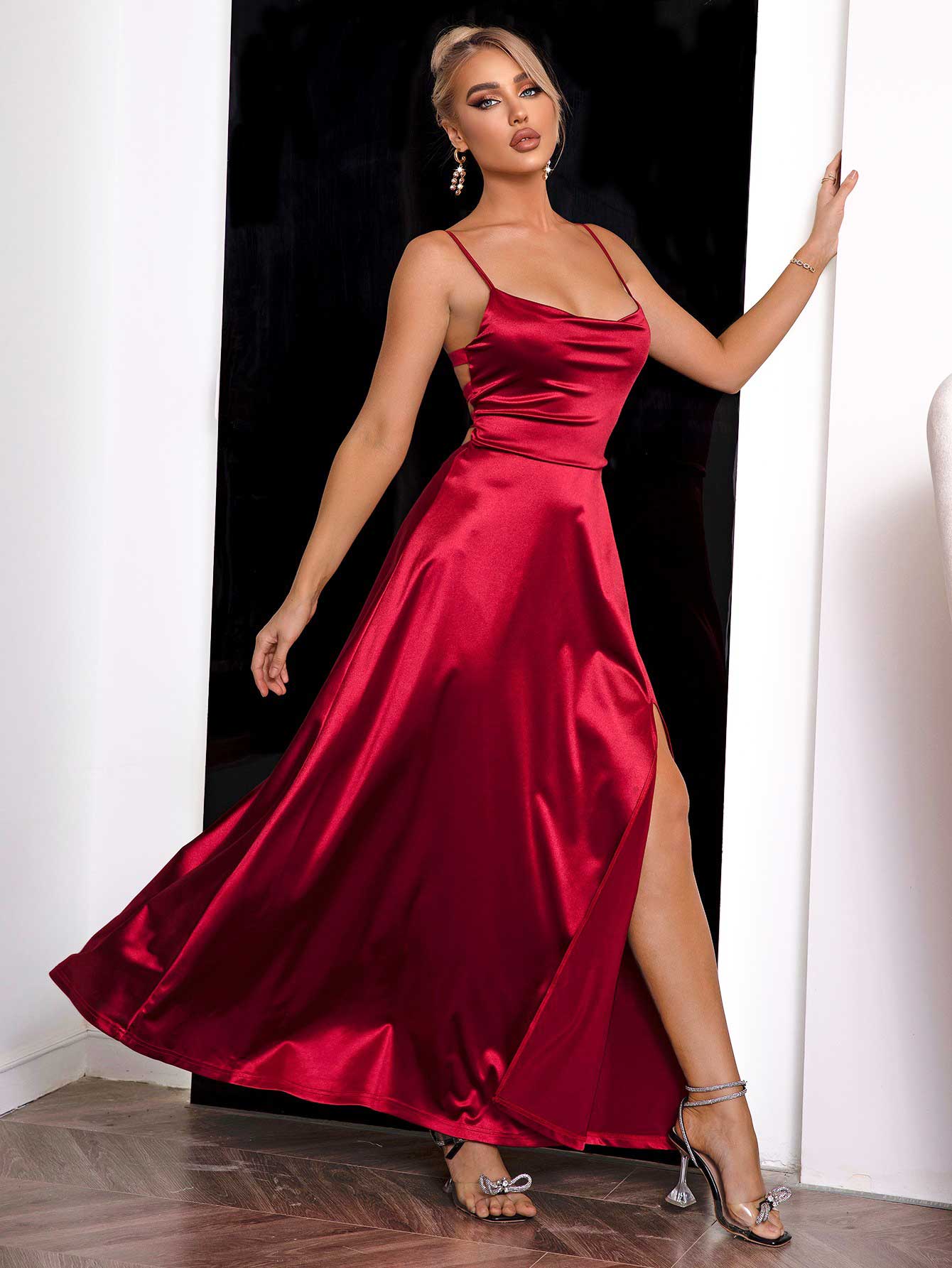 He Loves Me Lace-Up Back Gown