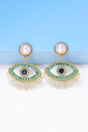 Evil Eye Protection Rhinestone Dangle Earrings