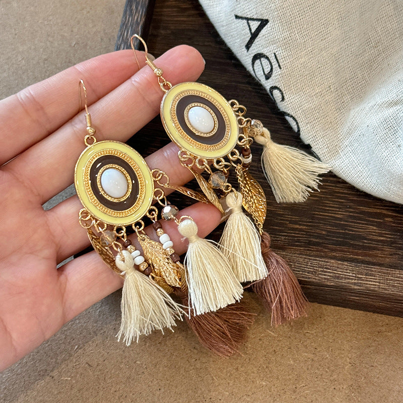 Nile River Rice Bead Dangle Earrings