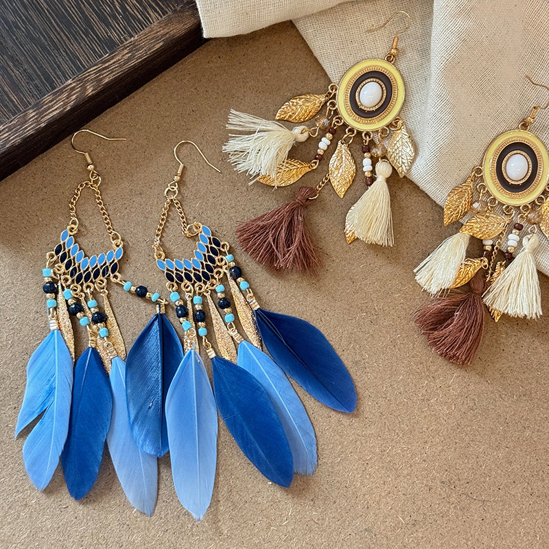 Nile River Rice Bead Dangle Earrings