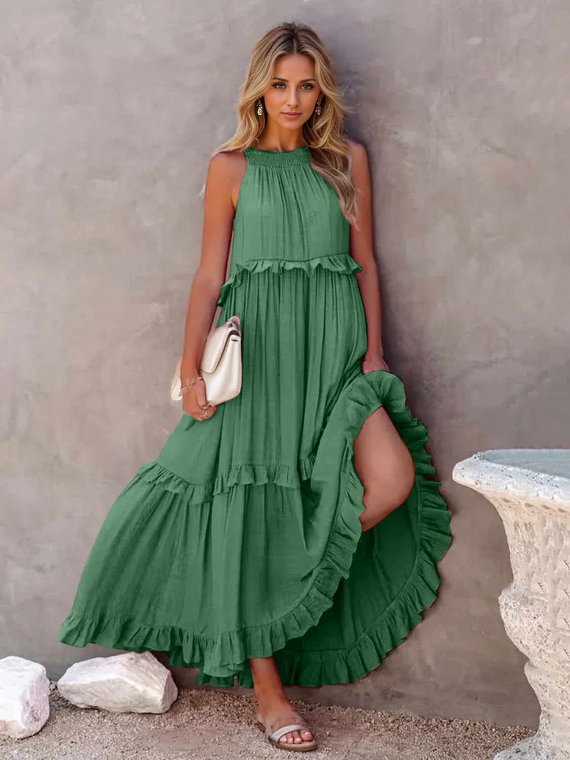 Stevie Tiered Maxi Dress with Pockets