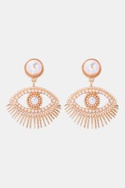 Evil Eye Protection Rhinestone Dangle Earrings