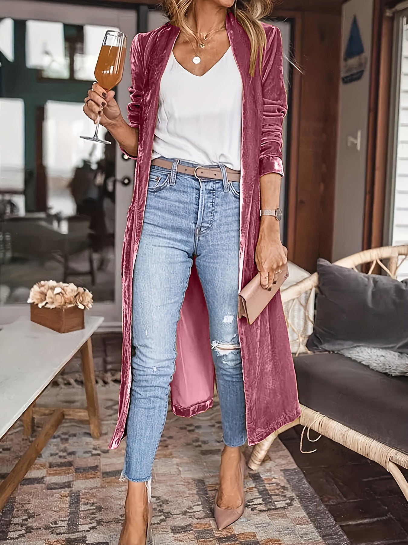 Amsterdam Velvet Longline Blazer