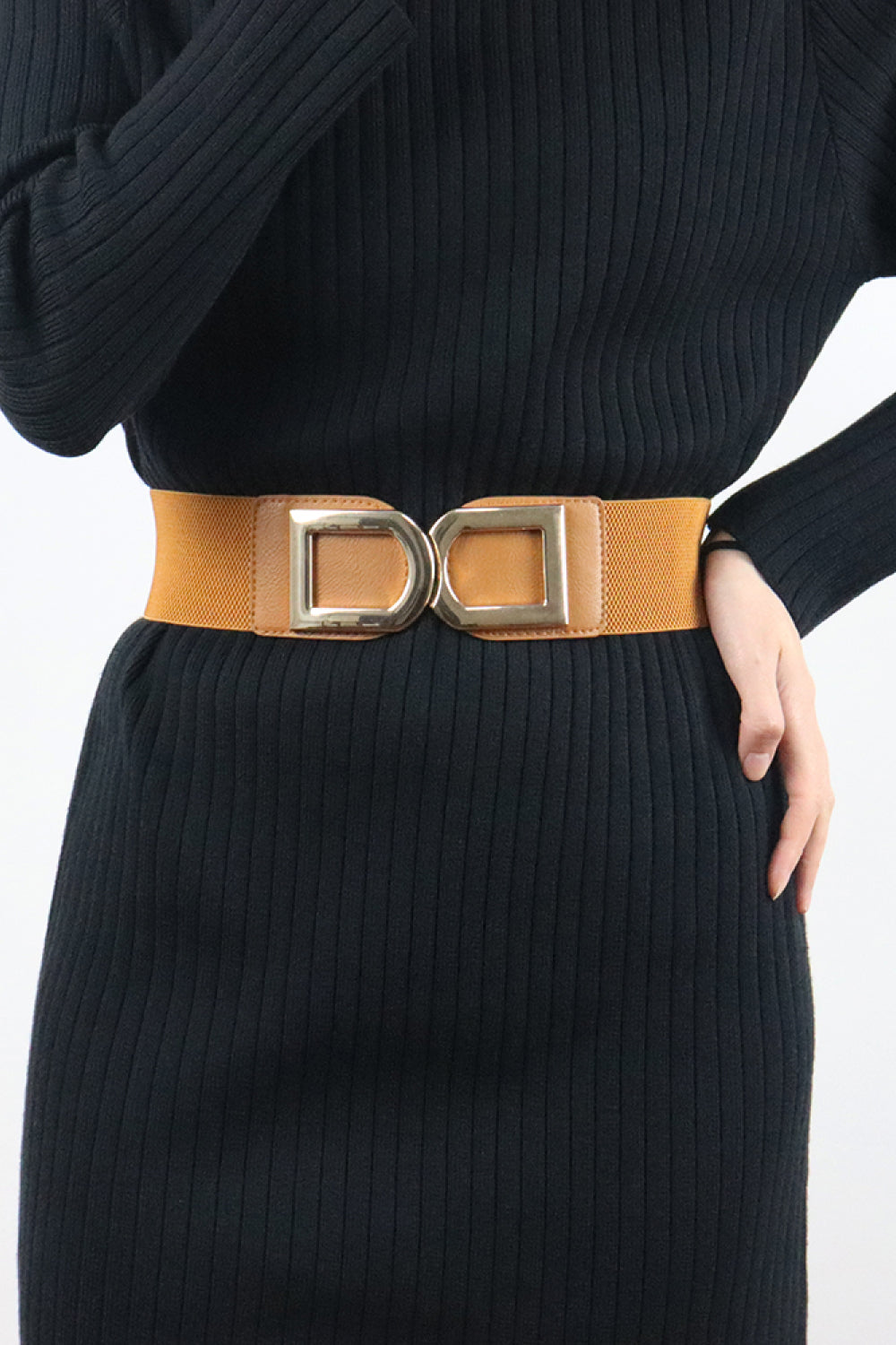 Double D Buckle Faux Leather Belt