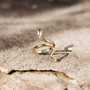 18K Gold-Plated Year of the Snake Bypass Ring
