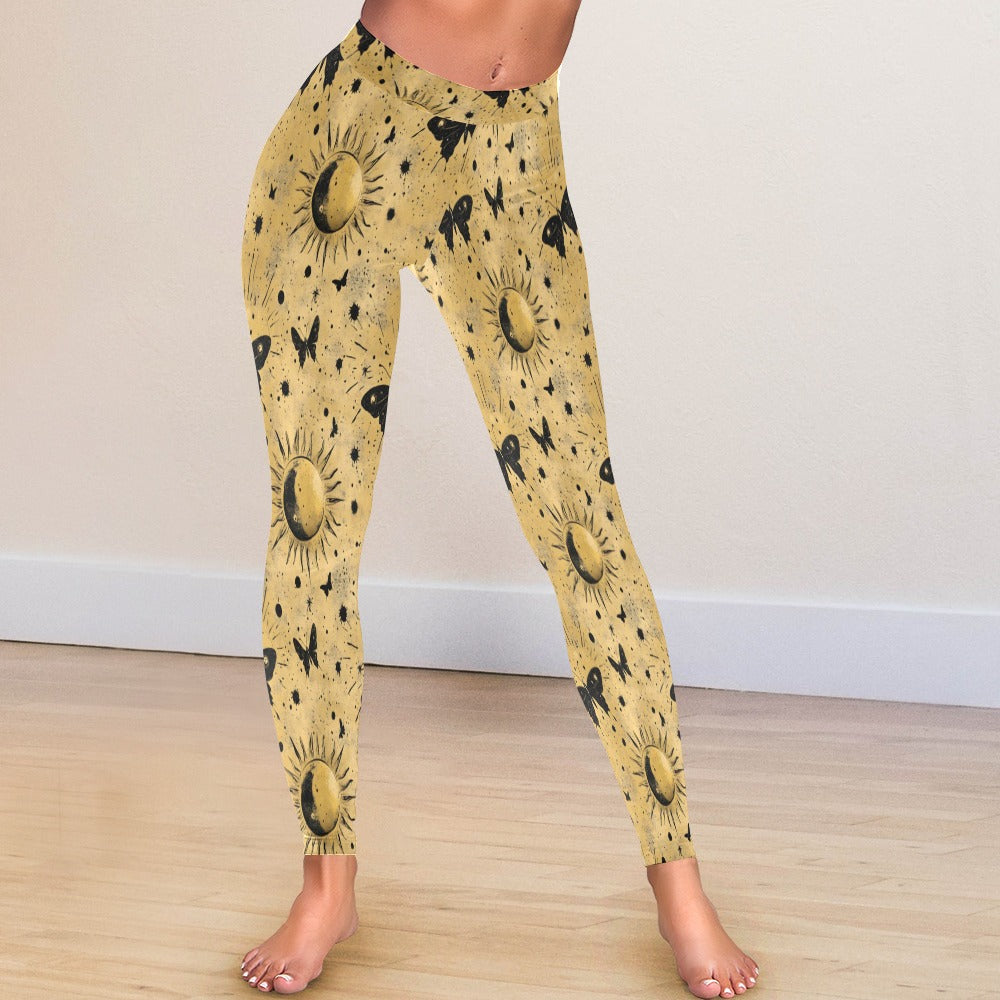 Golden Sun Butterflies TK Exclusive Seamless Leggings | Twilight Kisses