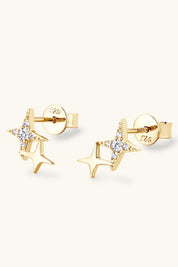 Twinkling Stars Platinum-plated, 18K gold-plated Moissanite Earrings