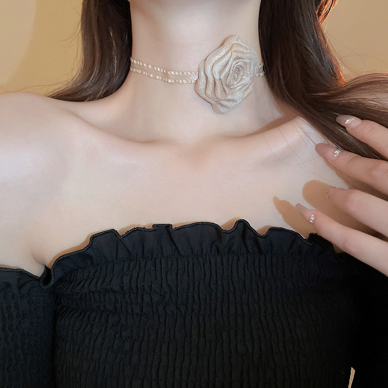Chocolate Rosette Necklace