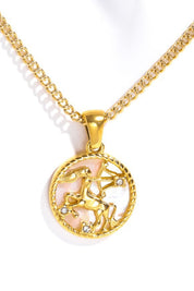Zodiac Constellation 18K Gold-Plated Pendant Necklace