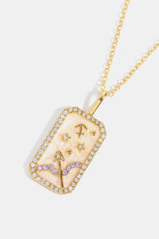 Rhinestone Zodiac Constellation Pendant Copper Necklace