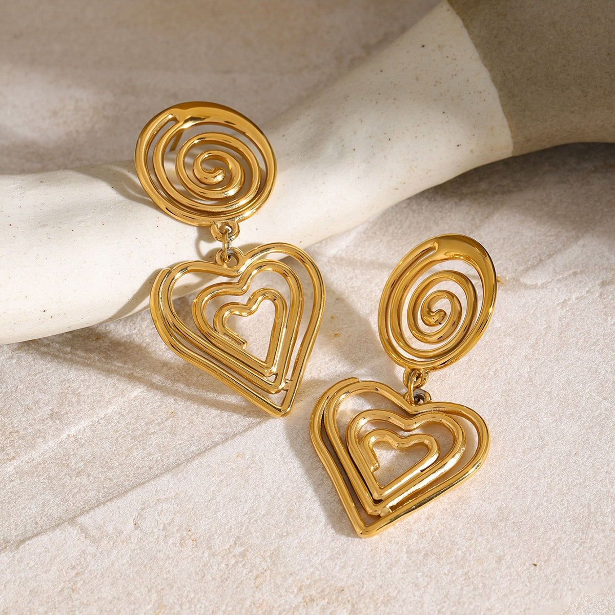 Wire Wrap Heart Earrings