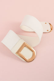 Double D Buckle Faux Leather Belt