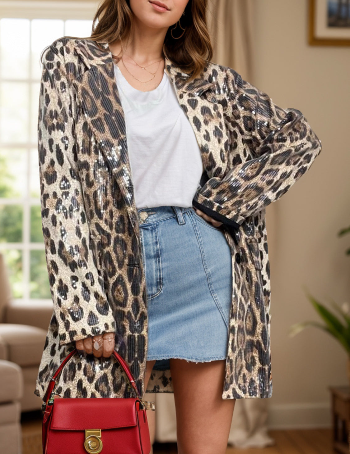 Wildcat Longline Sequin Blazer