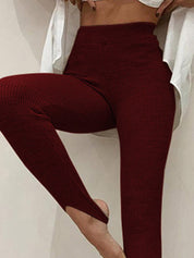 Throwback Ribbed Mid Waist Leggings