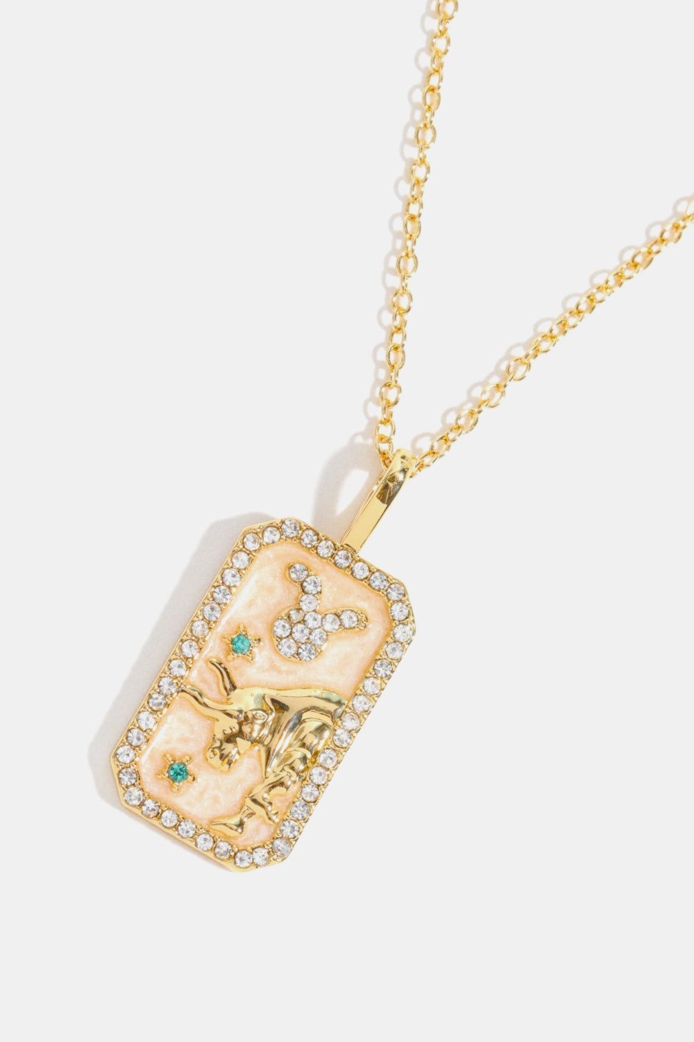 Rhinestone Zodiac Constellation Pendant Copper Necklace