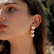 3 of Cups Dangle Heart Earrings