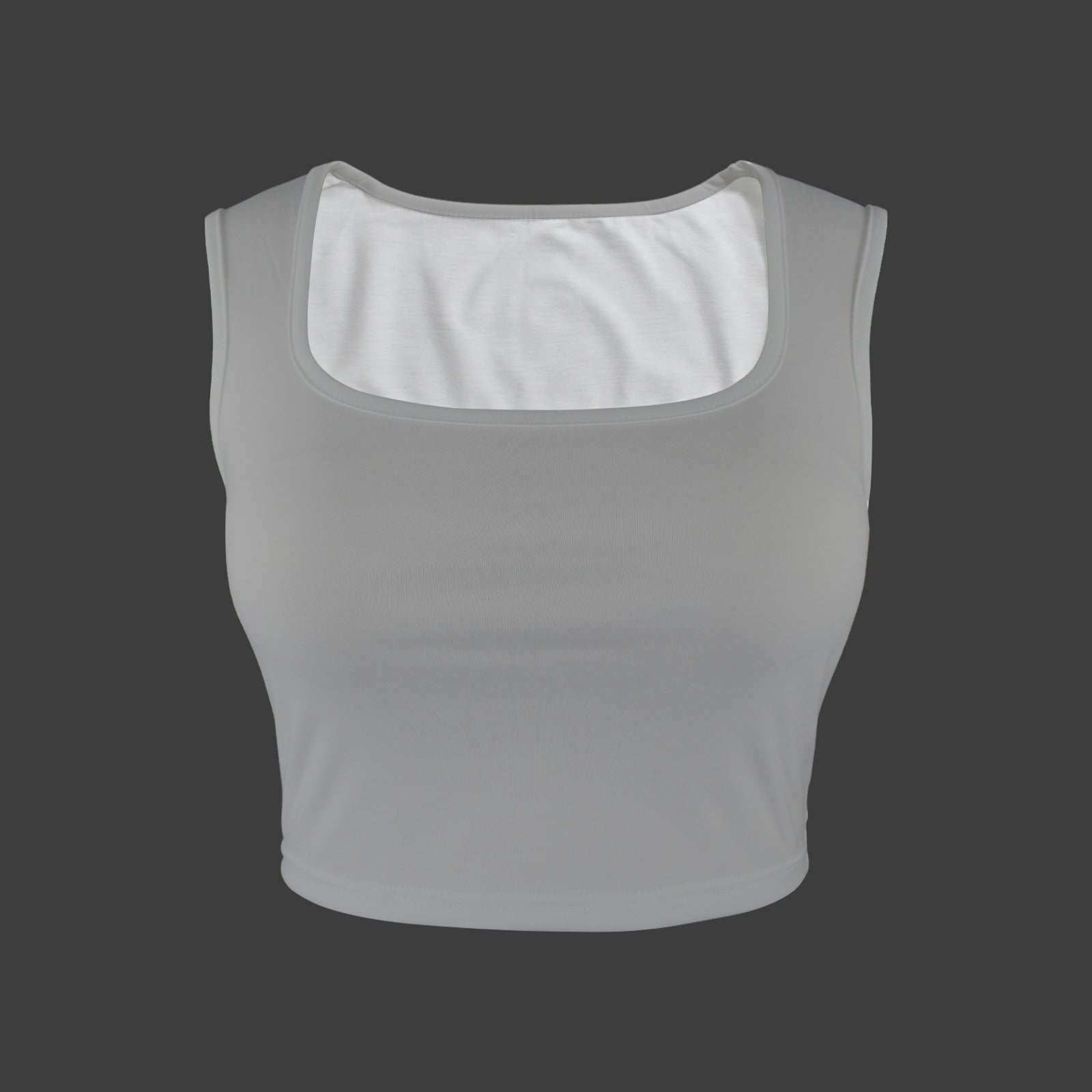 Storm Gray TK Exclusive Square Neck Crop Tank Top