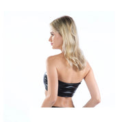 Holographic Metallic Bandeau Tube Top