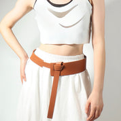 Lap of Luxury Knot Detail Faux Leather Belt