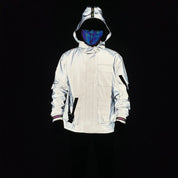 Utilitarian Holographic Reflective Hooded Jacket