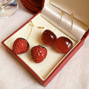 Fruitilicious Cherry Strawberry Earrings