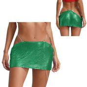 Leia Low Waist Metal Mesh Micro Skirt