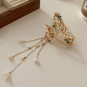 Kwan Yin Imitation Pearl Flower Decor Charm Hair Claws Claw Clip Hair Accessory