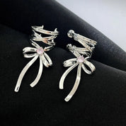 Ballet Ribbon Bow-Knot Ear Cuff Pair