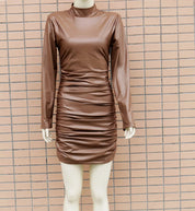 Faux Eva Leather Bodycon Dress