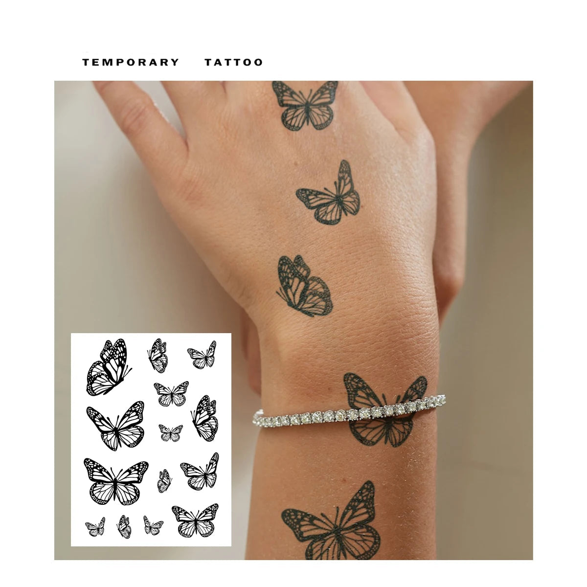Butterfly Temporary Tattoos- Lasts To 15 Days New Technology Magic Waterproof Semi Permanent Tattoo