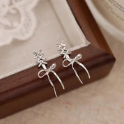 Ballet Ribbon Bow-Knot Ear Cuff Pair