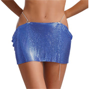 Leia Low Waist Metal Mesh Micro Skirt