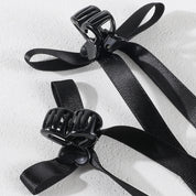 Prima Ballerina 2Pcs Long Tassel Bow Ribbon Hair Clips Accessories