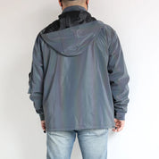 Utilitarian Holographic Reflective Hooded Jacket