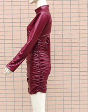 Faux Eva Leather Bodycon Dress