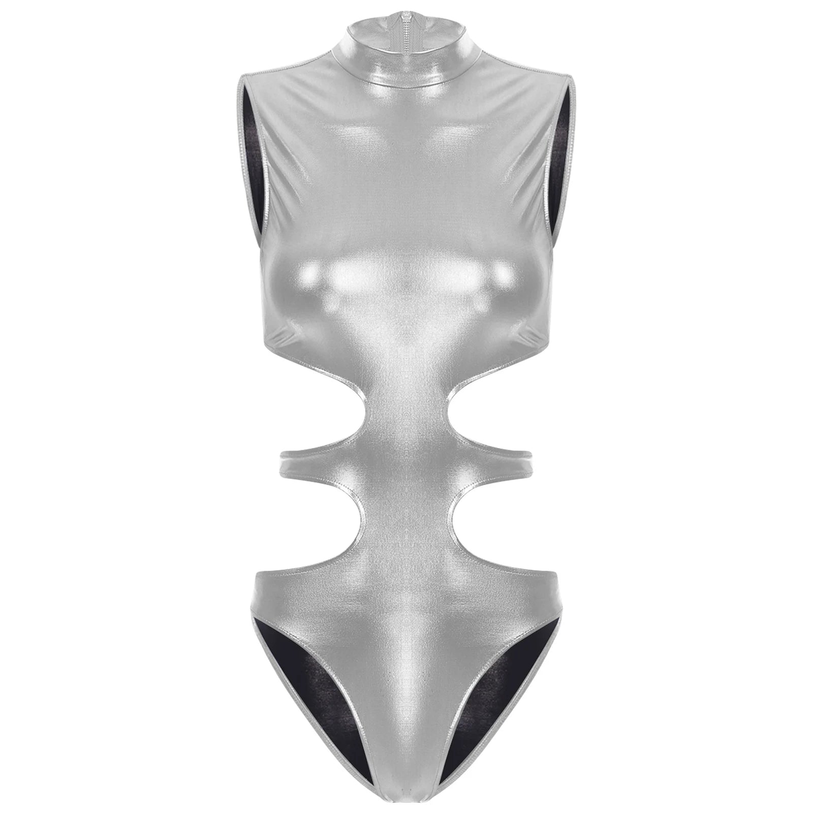 Andromeda Metallic Cutout Bodysuit