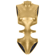 Andromeda Metallic Cutout Bodysuit