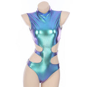 Andromeda Metallic Cutout Bodysuit