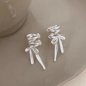 Ballet Ribbon Bow-Knot Ear Cuff Pair
