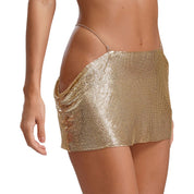 Leia Low Waist Metal Mesh Micro Skirt