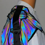 Low Key Asymmetric Design Reflective One Shoulder Sleeve