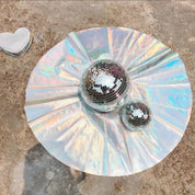 Rainbow Holographic Pleated Mini Skirt