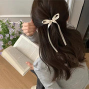 Prima Ballerina 2Pcs Long Tassel Bow Ribbon Hair Clips Accessories